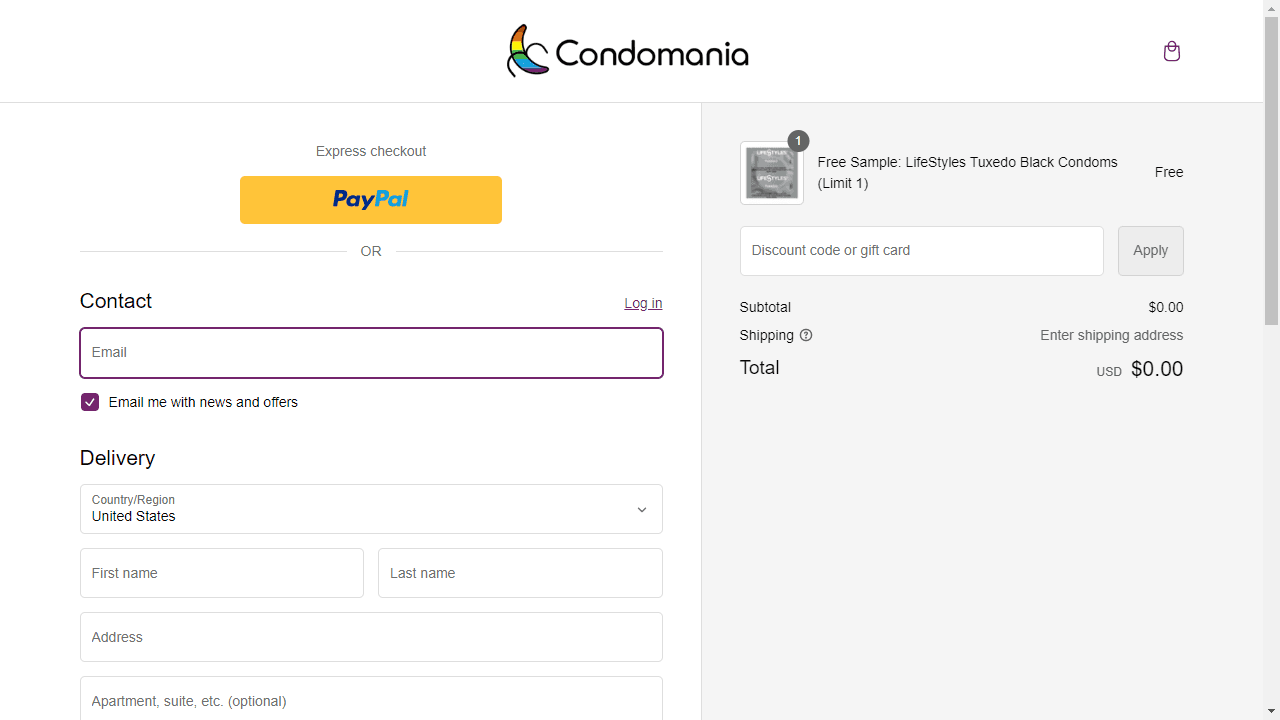 How to apply Condomania coupon code